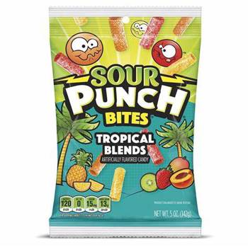 Sour Punch Tropical Bites 5oz Peg Bag 12ct